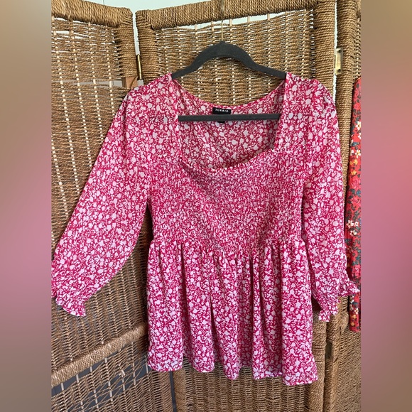 Torrid Flowy Pink Blouse Size 00 (L) - Picture 1 of 4